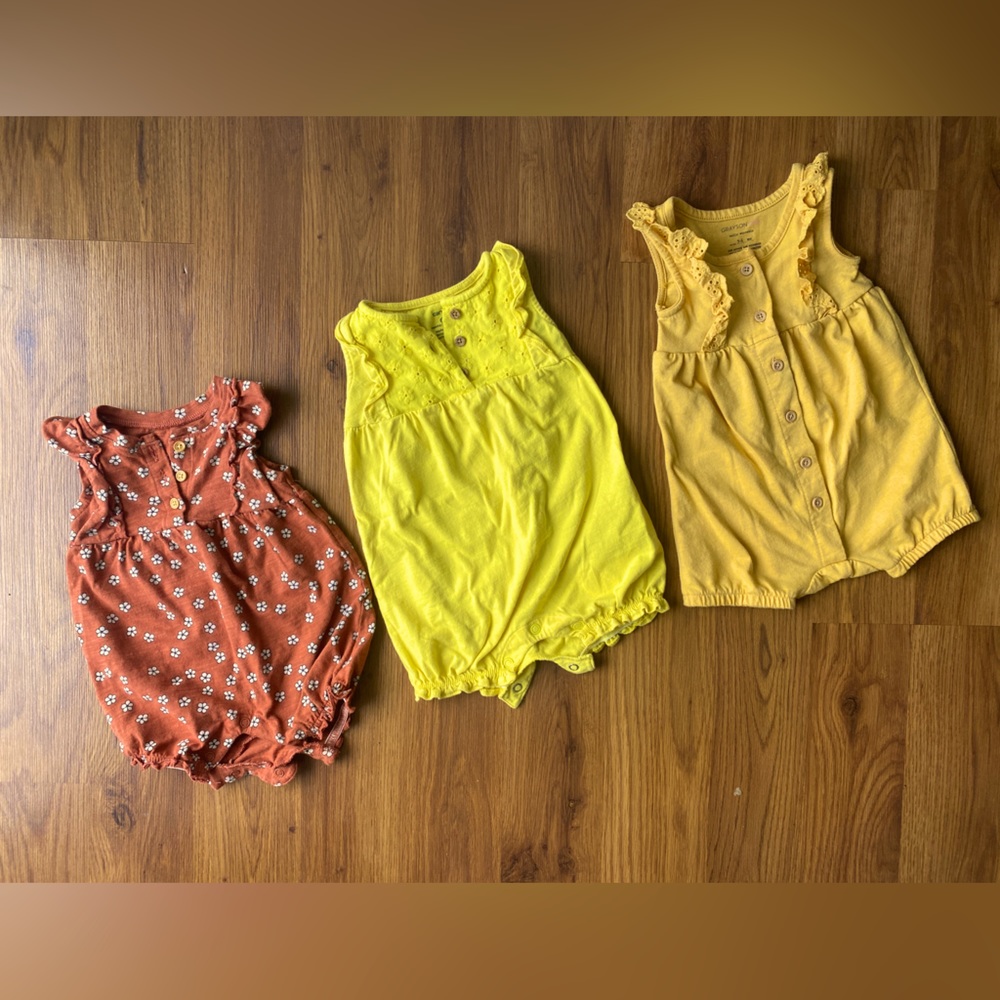 Grayson mini/Carters/Little Co. Baby girl SUMMER Romper bundle- Size 3-6 months